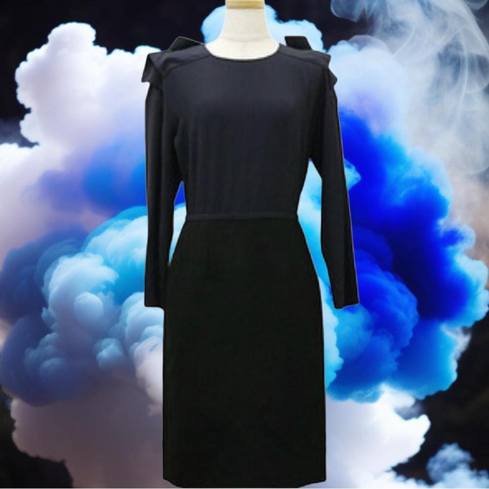 Fendi Black and Navy Silk Midi Dress - Picture 6 of 11